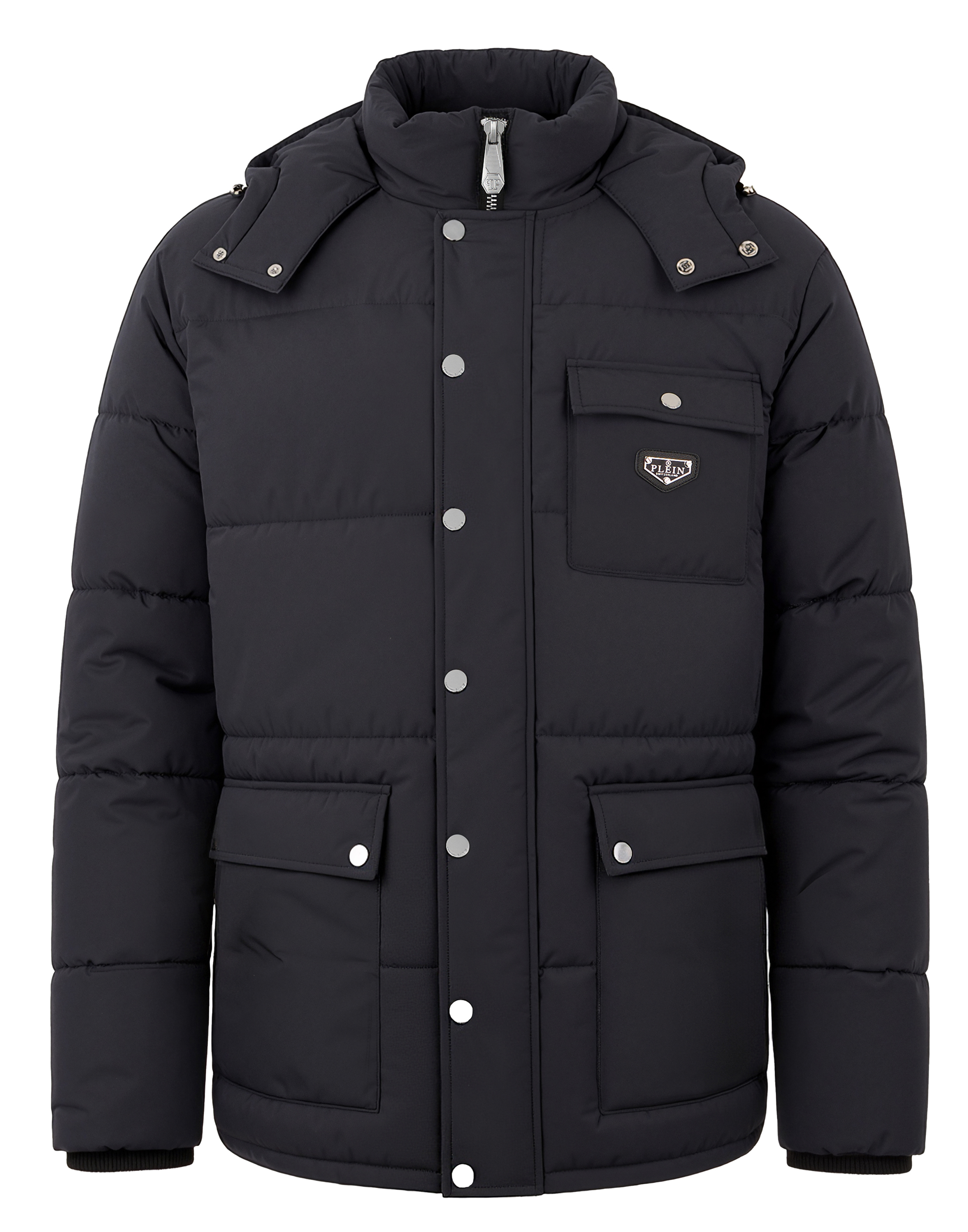 Nylon Puffer Jacket Gothic Plein XL