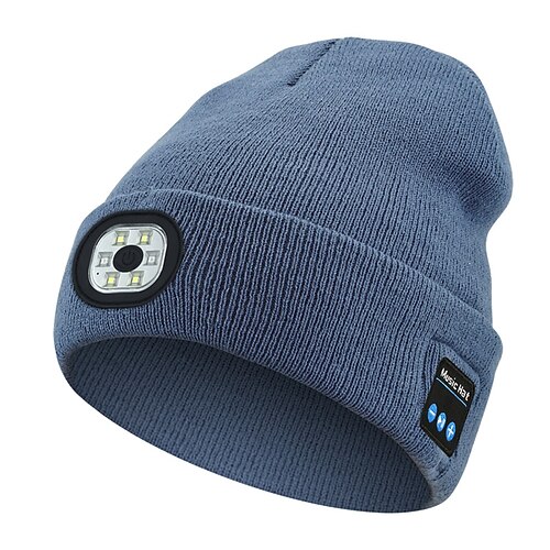 Cappello lavorato a maglia con musica Bluetooth senza fili, nuovo cappello luminoso per esterni con illuminazione a LED, cappello luminoso per capelli con LED Bluetooth senza fili, auricolari musicali