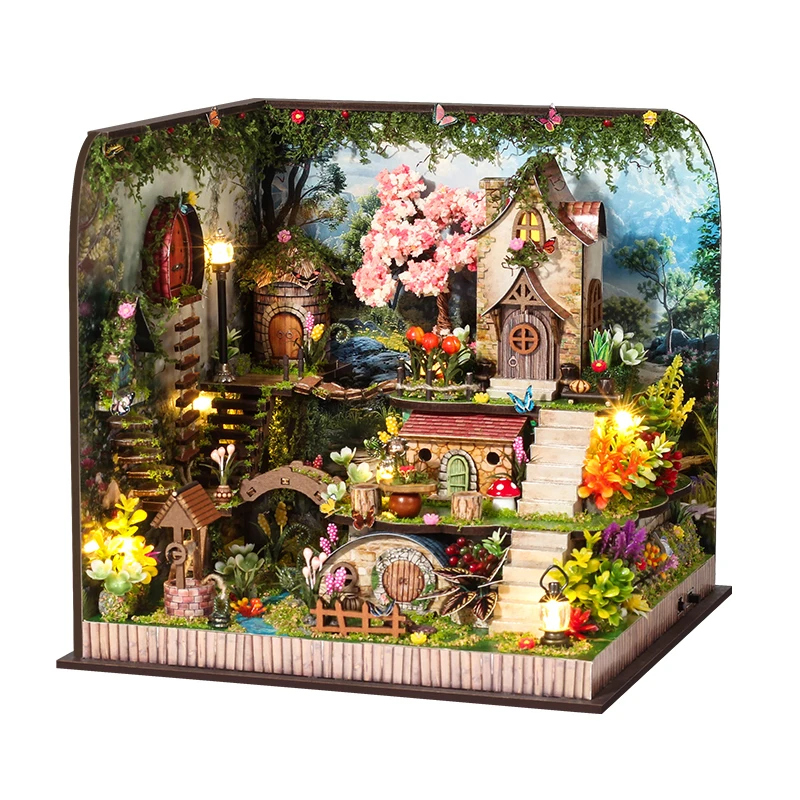 Kits de construction miniatures en bois, bricolage, bois assustant, maisons de poupées Cottage avec meubles, maison de forêt, maisons de poupées pour amis, cadeaux