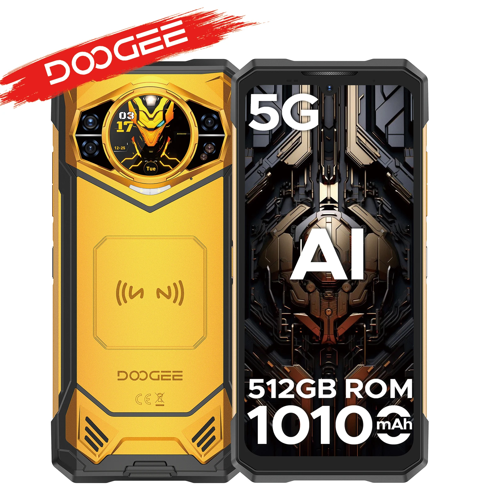 Téléphone robuste DOOGEE S200 X 5G 32Go 512Go Smartphone Écran IPS 6,72” FHD 120Hz Batterie 10100mAh Dimensity 7050 Téléphones