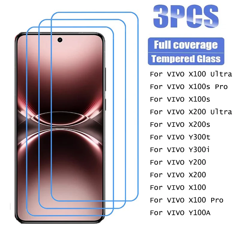 3Pcs Gehärtetes Glas Für Vivo X100 Pro X100s X200s X200 Y300t Y300i Y200 Y100A Ultra Screen Protector Image