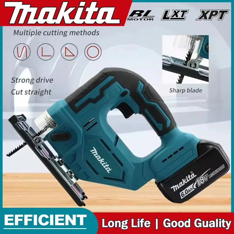 Makita DJV182Z 340 W bürstenlose Stichsäge, elektrische Stichsäge mit Sägeblatt, kabelloser Schaftgriff, Stichsäge, tragbares Zimmermanns-Elektrowerkzeug Image