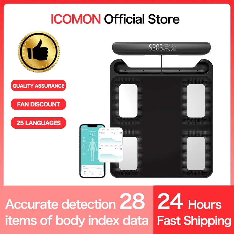 2025 Smart Body Fat Scale Analyzer 8 Elektroden mit Griff Fitness Weight Loss Companion APP mit Bericht Image