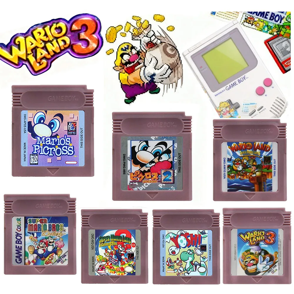 -New GBC 16 Bit Game Video Game Cartridge Console16 Bit Game Card Wario Land Donkey Kong Wario Land 2 Yoshi for GBC/GBA