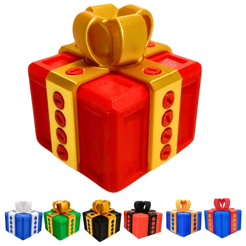 1 Stück 3D-gedruckte Scherzartikel-Geschenkbox, kreativer Münzbehälter, geeignet für Feiertage, Geburtstage, Weihnachten, Valentinstag und mehr – interessante Heimdekoration, rote und goldene Image