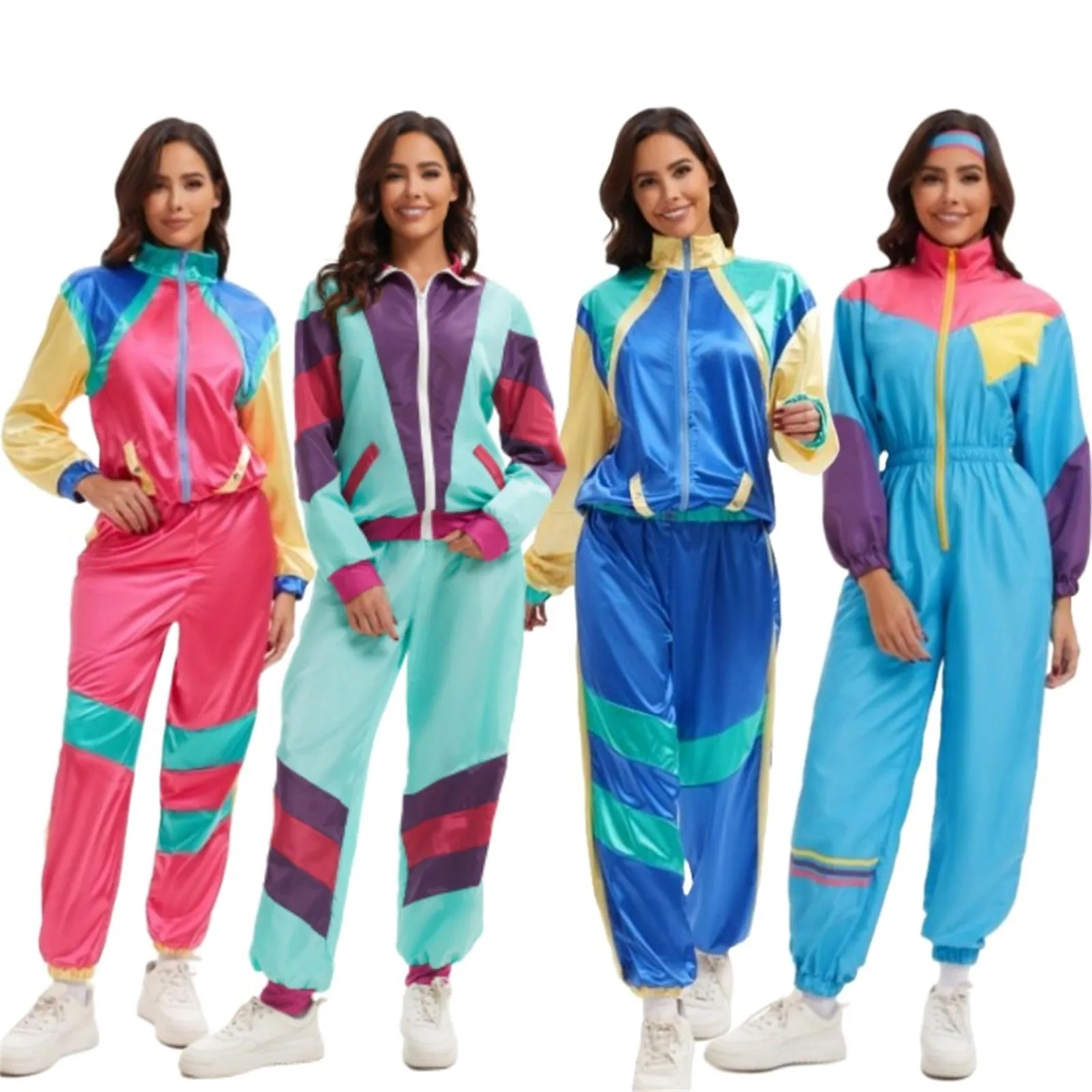 Paare Hippie Kostüm für Damen Herren Retro 70er Jahre Rock Disco Hippie Cosplay Outfits Karneval Halloween Party Fantasia Dress Up Image