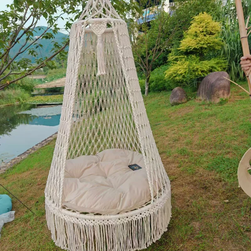 Camping handgemachte Quaste Hängesessel böhmischen Gartenschaukel Indoor Hängekorb Outdoor Hängematte Großhandel Hersteller