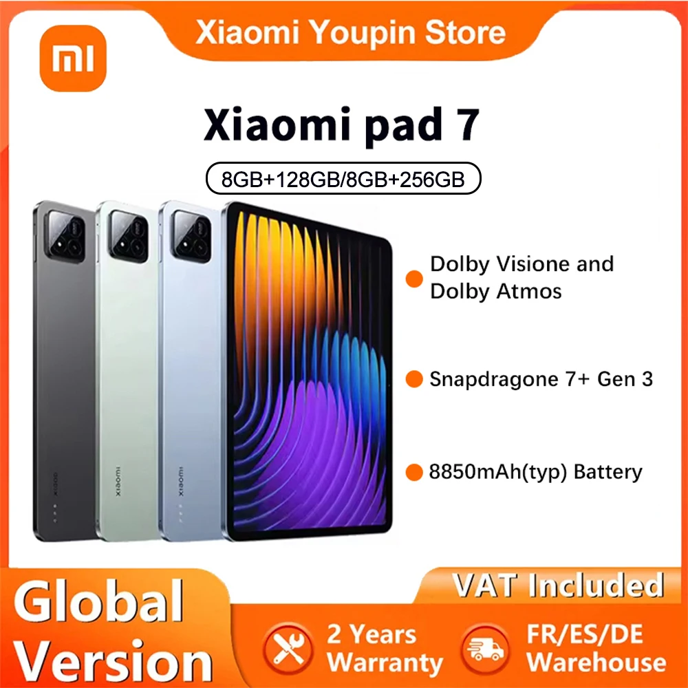 Globale Version Xiaomi Pad 7 11,2'' 3,2K 144Hz Display 8850mAh Großer Akku 13MP Echte Kamera Tablet PC Snapdragon 7+ Gen 3 Image