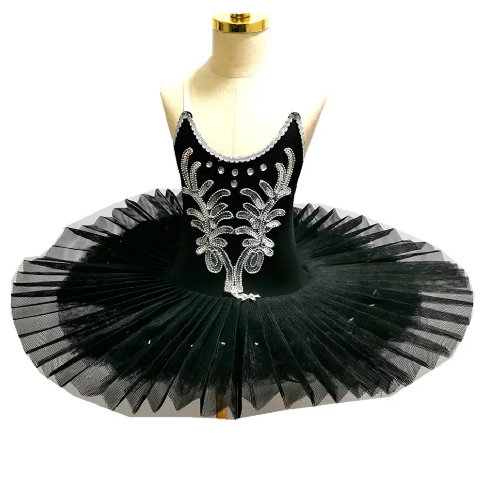 Schwarzer Ballett-Tutu-Rock für Kinder, Schwanensee-Kostüme, Kinder, Bauchtanz-Kleidung, Bühnenkleid Image
