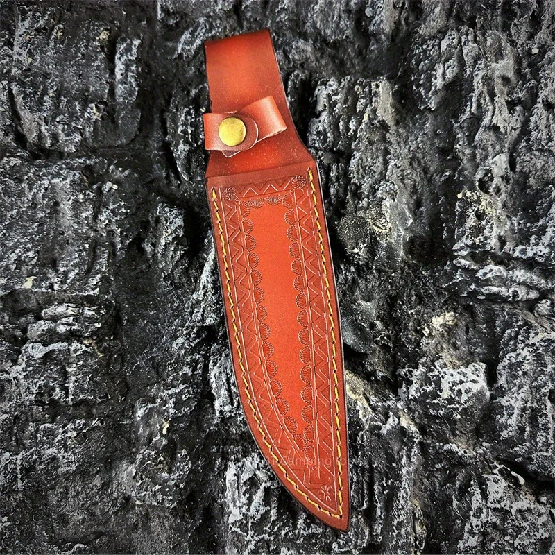 Die SA-Leder-Messerabdeckung für den Außenbereich eignet sich für gerade Messer im Freien, mit hochwertigem Ledermaterial und multifunktional Image