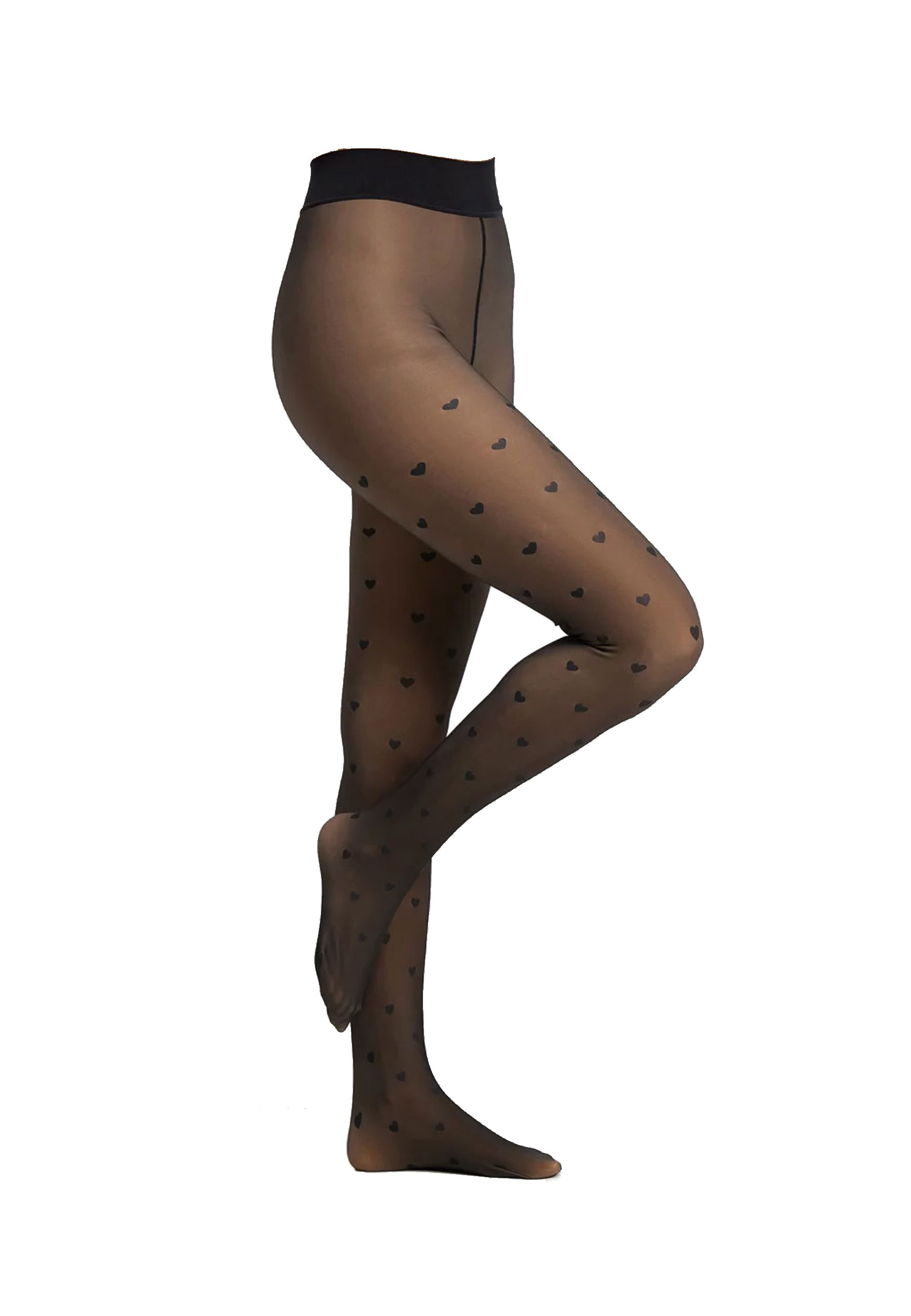 Feinstrumpfhose S.OLIVER "Thermostrumpfhose 80 DEN 1er Pack", Damen, Gr. 44/46, schwarz hearts, 50% Polyester, 40% Polyamid, 10% Elasthan, Strumpfhosen Feinstrumpfhose