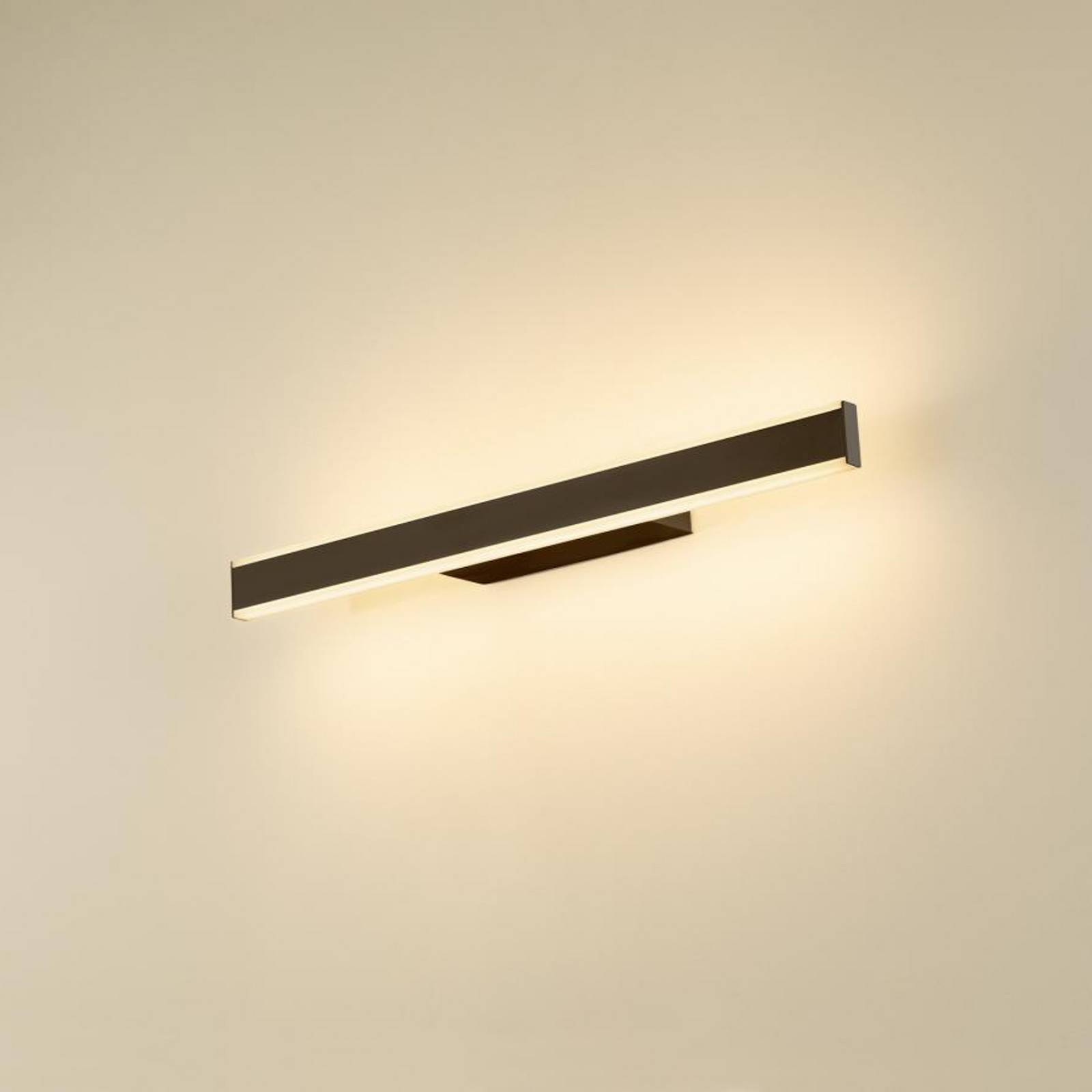SLV Wandlampe One Linear, dimmbar, schwarz, für Badezimmer, Aluminium, Modern, Wandleuchte, Wandlampe Bad