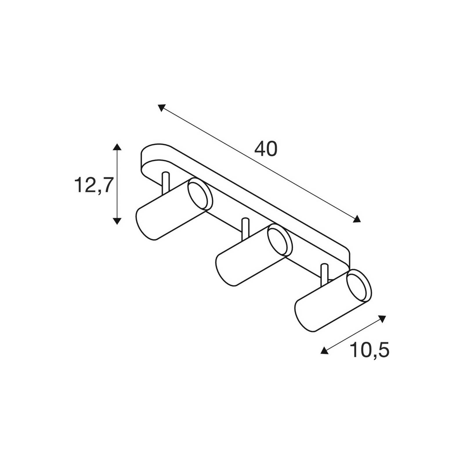 SLV LED-Deckenstrahler Noblo, schwarz, dim to warm, 40 cm dimmbar, schwarz, für Wohn- / Esszimmer, Aluminium, Modern, LED Deckenlampe