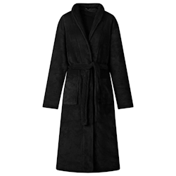 vidaXL Bademantel ohne Kapuze Schwarz M Flanell Image