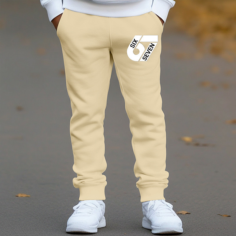 Unisex Boys' 3D Graphic 67 Pants Sweatpants Spring Fall Streetwear Basic Kids 4-12 Years Outdoor Sport Casual Regular Fit