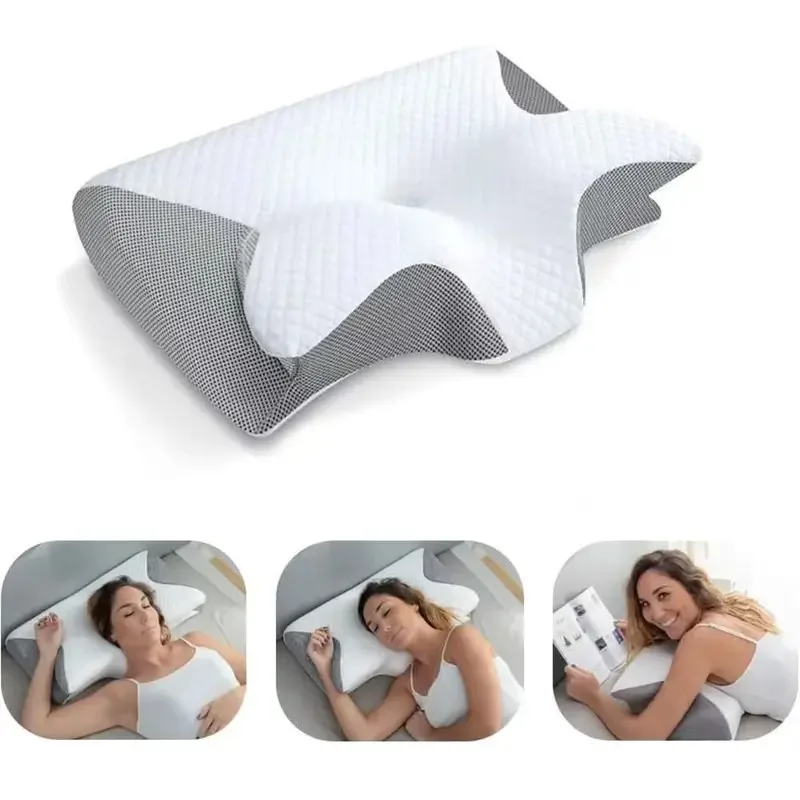 Butterfly Sleep Memory Nackenkissen, langsamer Rückprall, bequemes Schlafkissen aus Memory-Schaum, orthopädisches Nackenmassagebettkissen Image