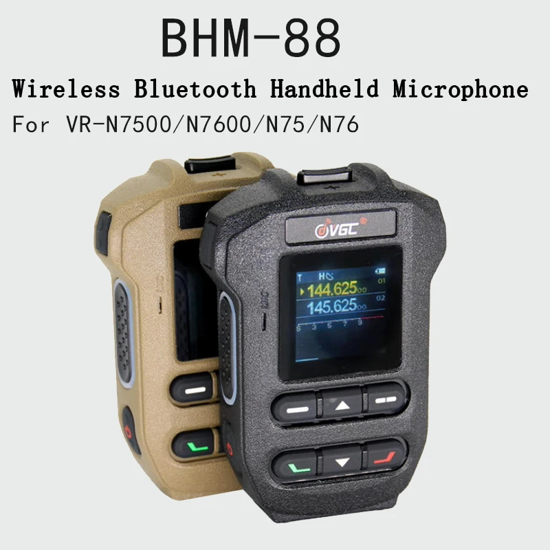 VGC BHM-88 Kabelloses Bluetooth-Handmikrofon mit Display für VR-N7600/N7500/N76/N75/N65 Walkie-Talkies Image
