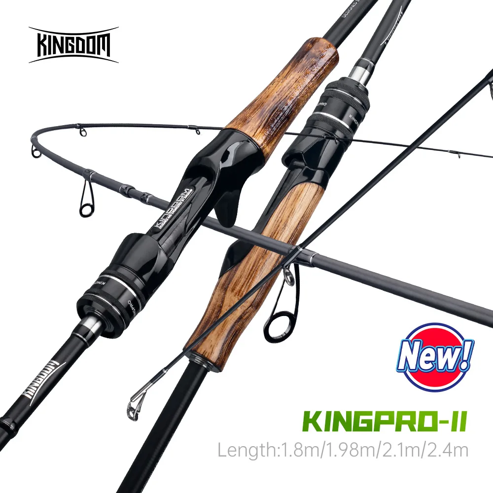 Kingdom New Kingpro2-Serie Angelruten 1,8 m 1,98 m 2,1 m M ML L Power MF Action Spinning Casting Carbon Köderrute 2 Abschnitte Angelrute Image