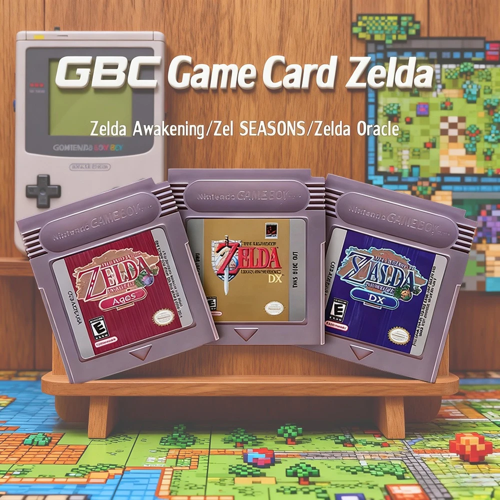 Zelda GBC Card 16 Bit Video Game Cartridge Console Card for Gameboy Awakening Oracle of Seasons Classic Game English Version