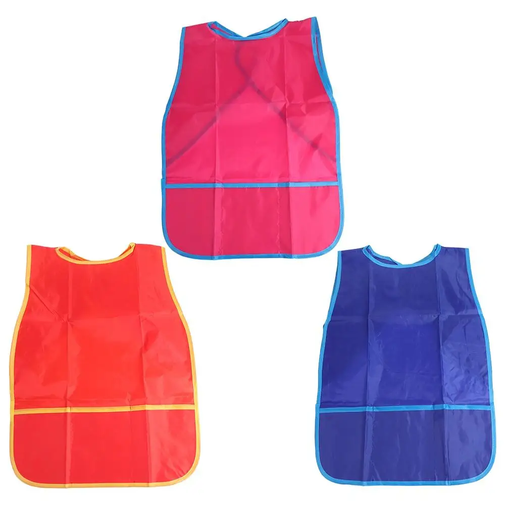 Bahaby 4pcs Kinder Kunst Kittel Kinder Schürze wasserdichte Mal schürzen mit 3 Taschen Kunst Kittel für Kinder 3-8 Jahre, 4 Farben Image