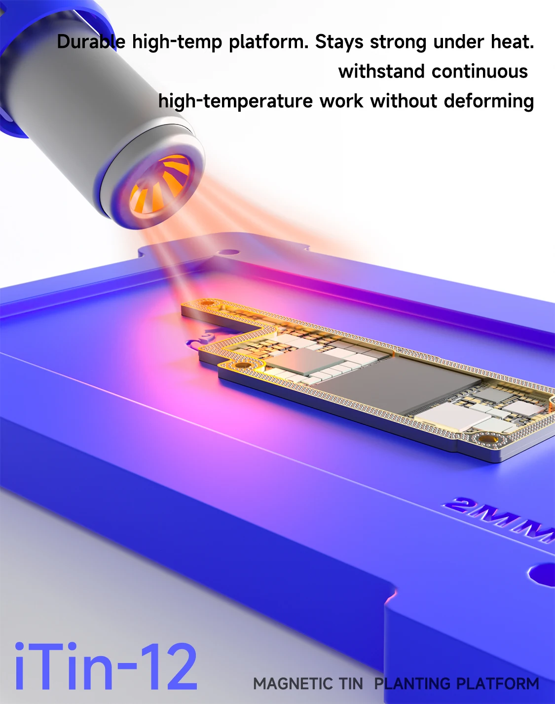 MECHANIC ITIN-12 BGA Reballing Schablone Magnetische Basis Für Telefon Motherboard Mittleren Rahmen CPU IC Chip Pflanzung Zinn 3D Silizium Matte Image