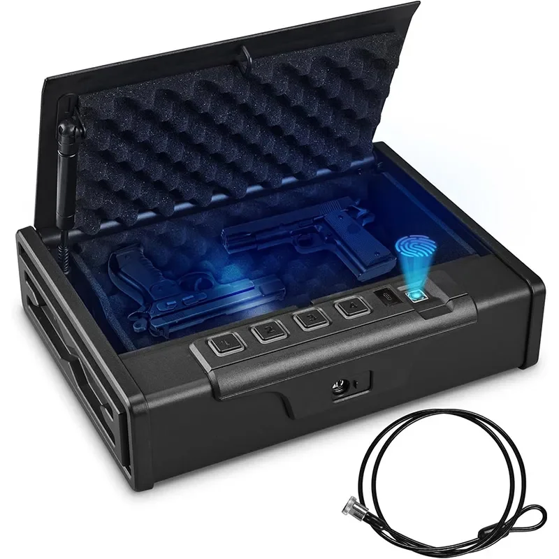 Biometrischer Waffenschrank mit Schnellzugriff & Geräuschlosem Betrieb Fingerabdruck, Tastatur und Schlüssel mit Typ-C Notstromanschluss Image