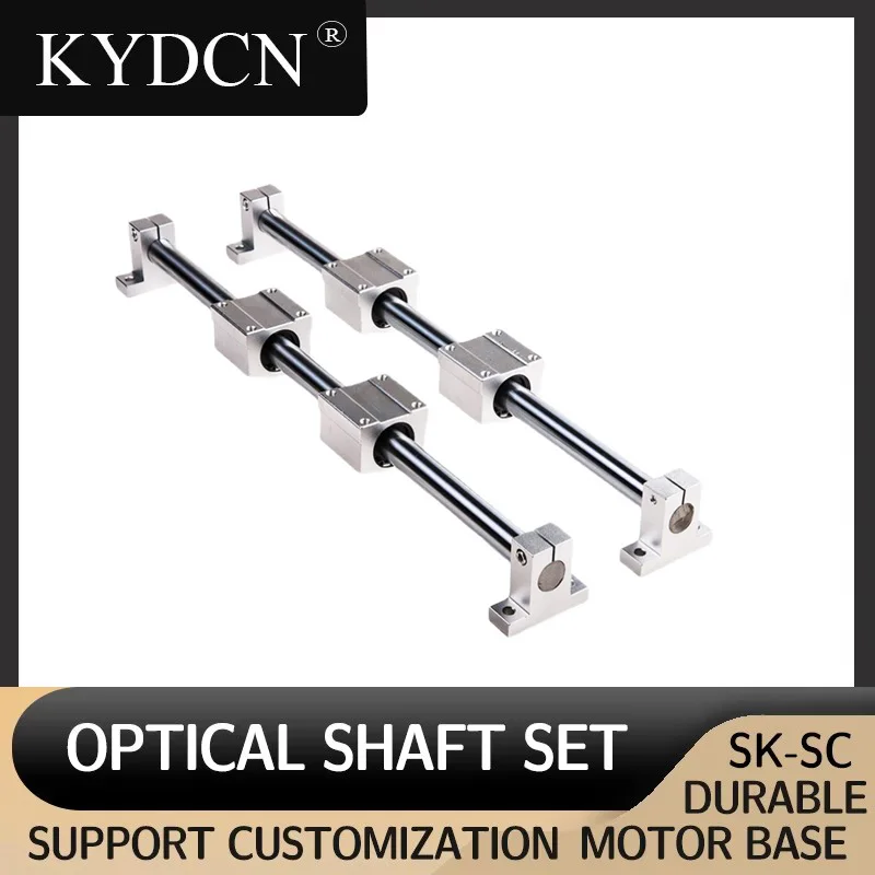 2set Linearschiene Welle Optische Achse Stange OP8/10mm L 600-950mm SCS8/10UU Linear Block Lager SK8/10 Welle Unterstützung für CNC Router Image