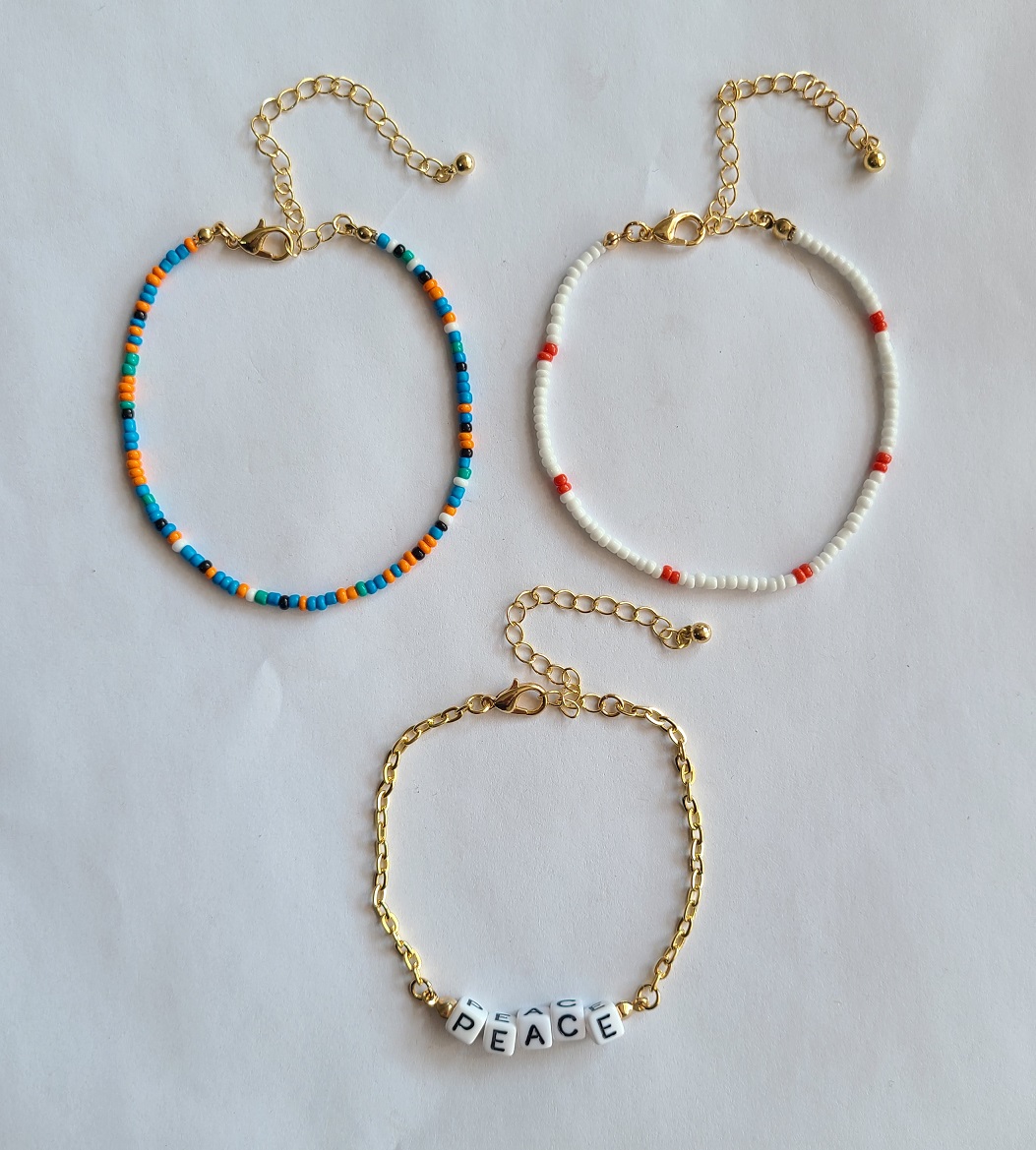 The Jewellery Stockroom Womens Gold Plated And Beaded 3 Pack Bracelets - One Size | The Jewellery Stockroom Sale | Discount Designer Brands