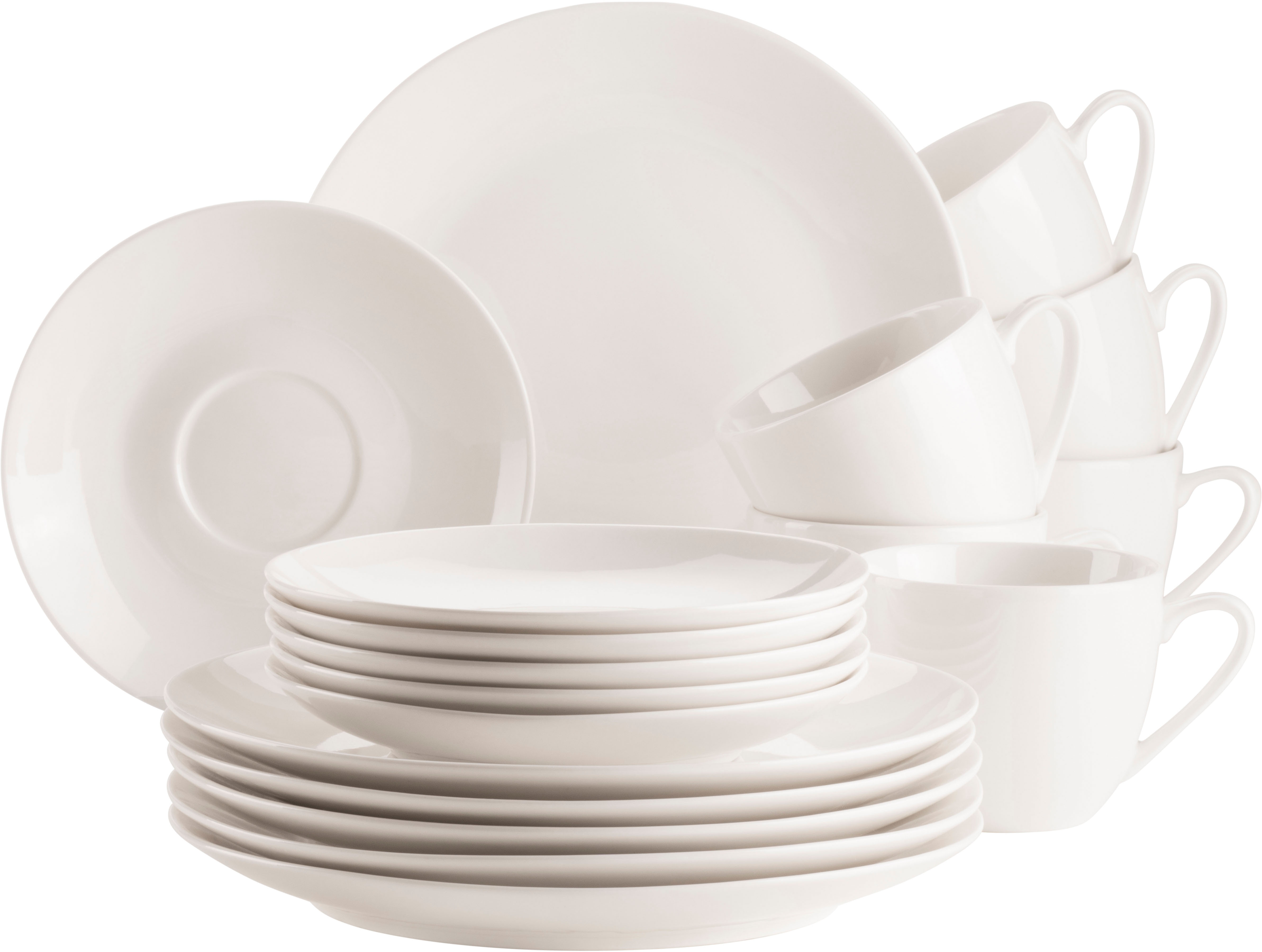 Kaffeeservice MÄSER "BELMIRA, Geschirr-Set, Porzellan", weiß, 18 Stk., Porzellan, Geschirr-Sets, Kaffeeservice Image