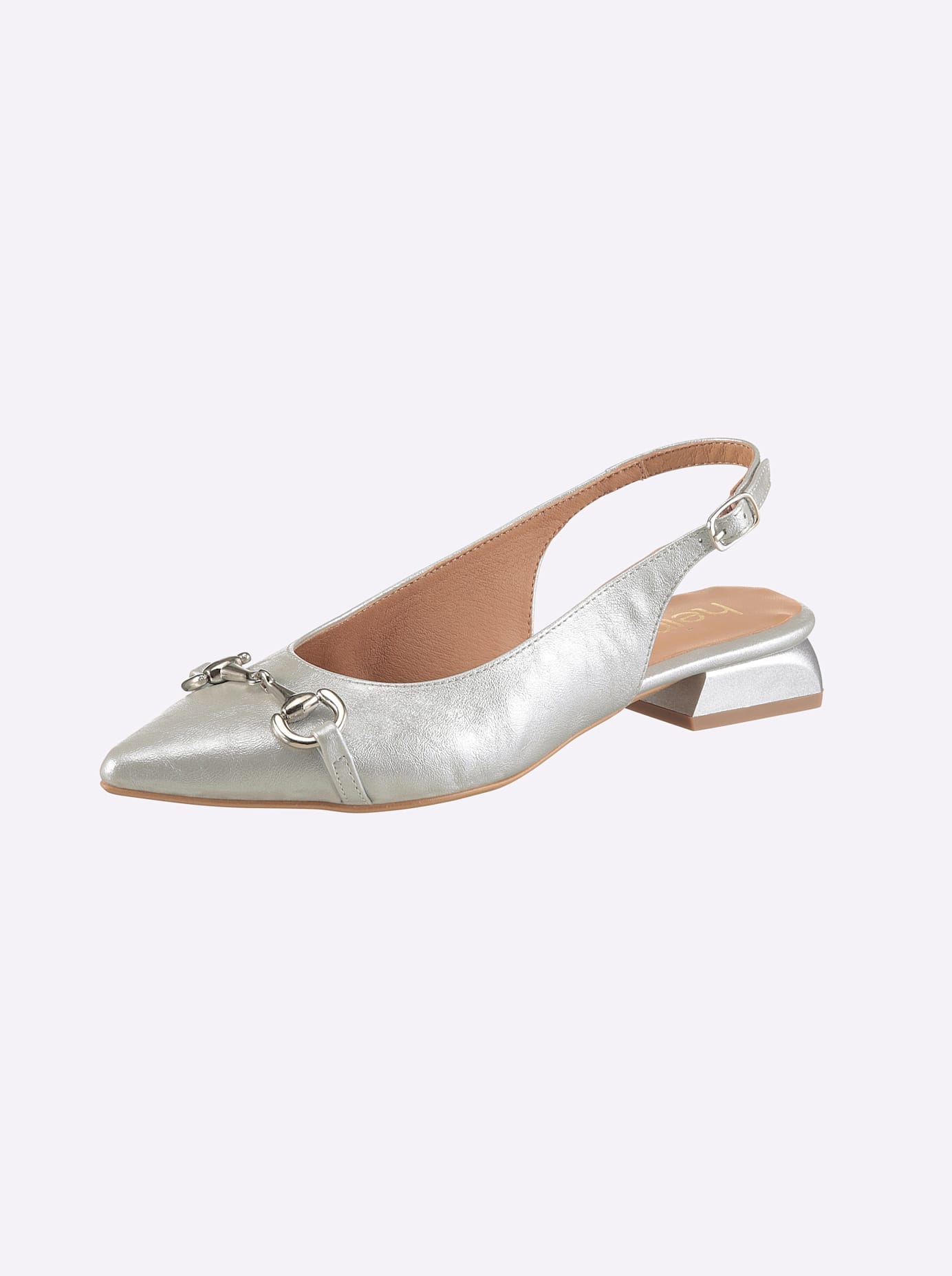 Ballerina HEINE, Damen, Gr. 35, silberfarben, Synthetik, Schuhe Ballerina