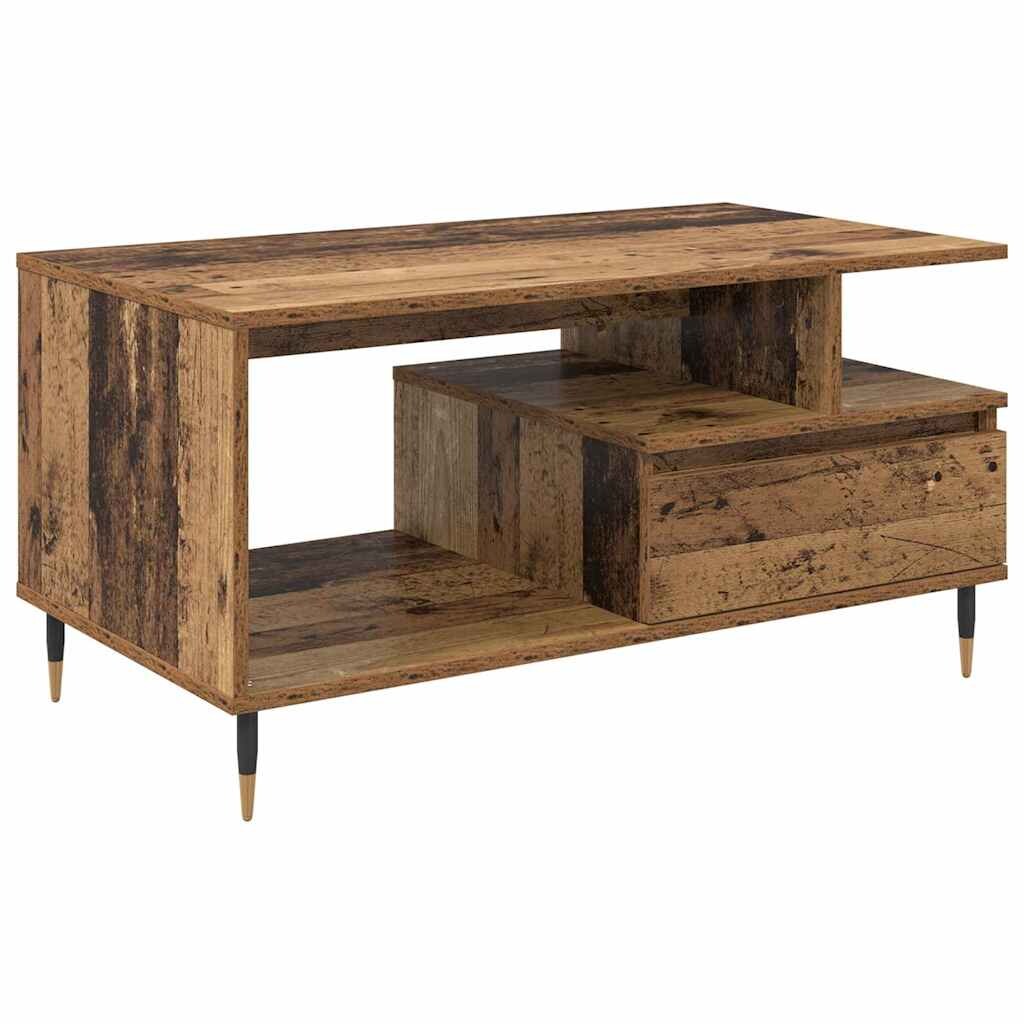 vidaXL Couchtisch mit Schubladen Altholz 90 x 49 x 45 cm Holzwerkstoff Image
