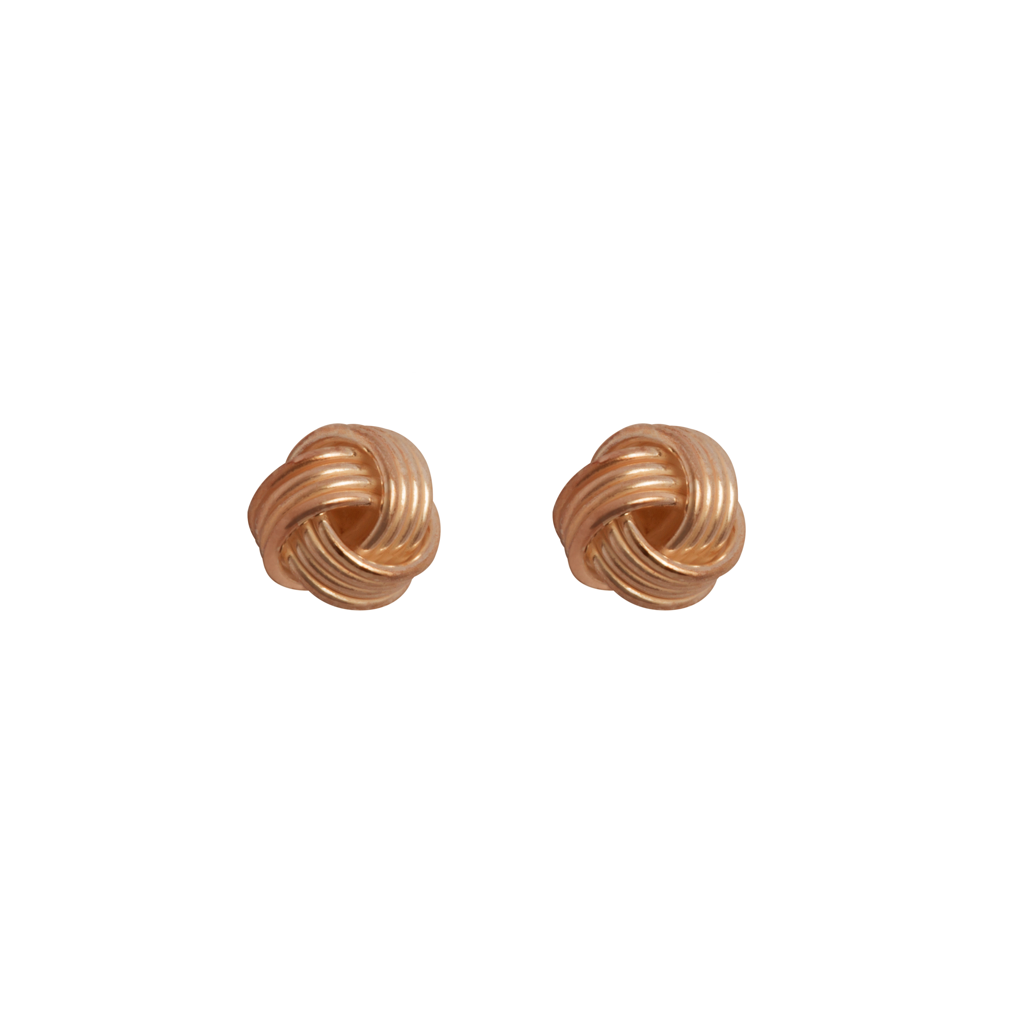 The Jewellery Stockroom Womens 18ct Rose Gold Plated Sterling Silver Knot Stud Earrings - One Size