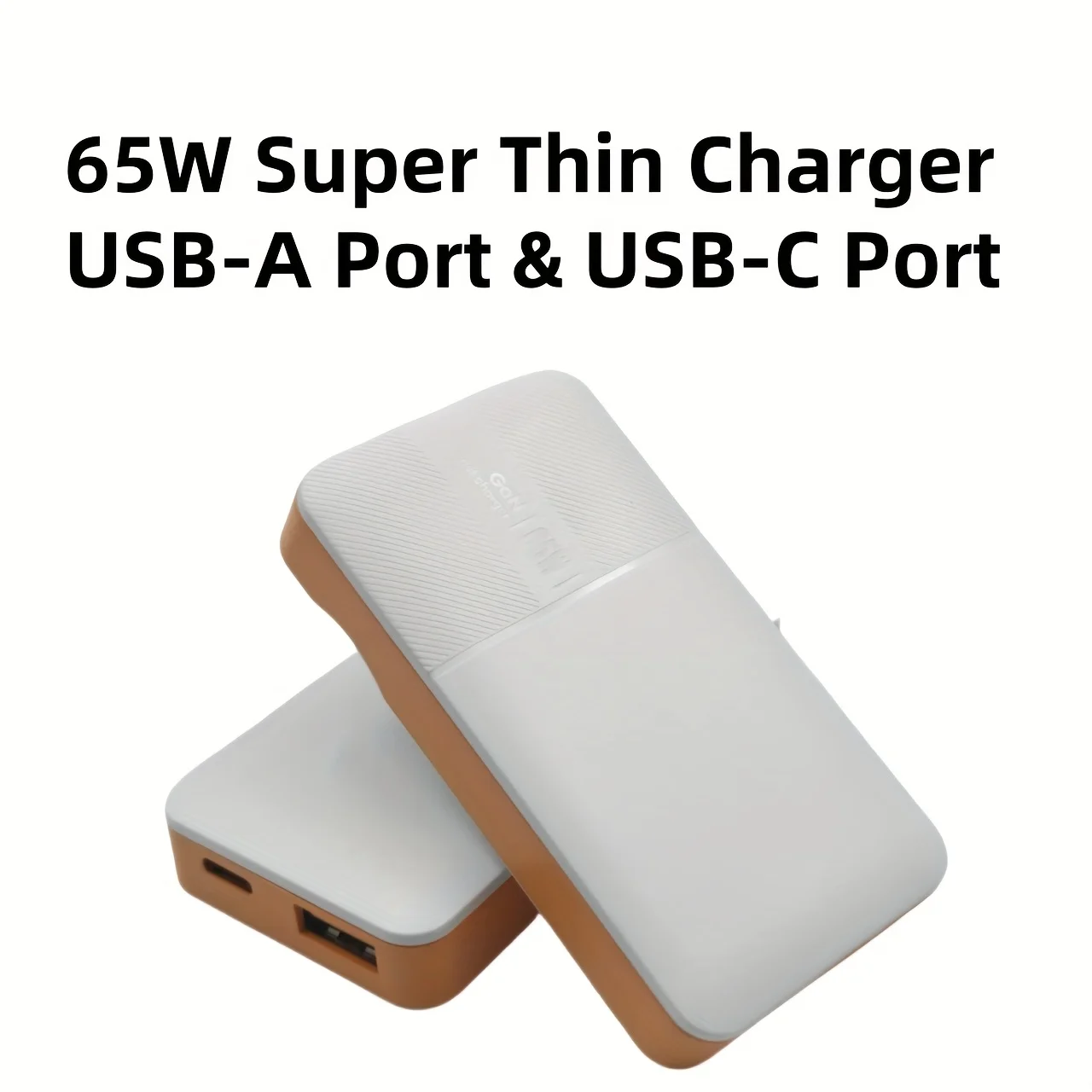 65 W GaN Super Slim faltbares Reise-USB-Wandladegerät mit zwei Anschlüssen, schnelles Aufladen, mit USB-A- und USB-C-Anschlüssen, für Laptops, Dell, für Image