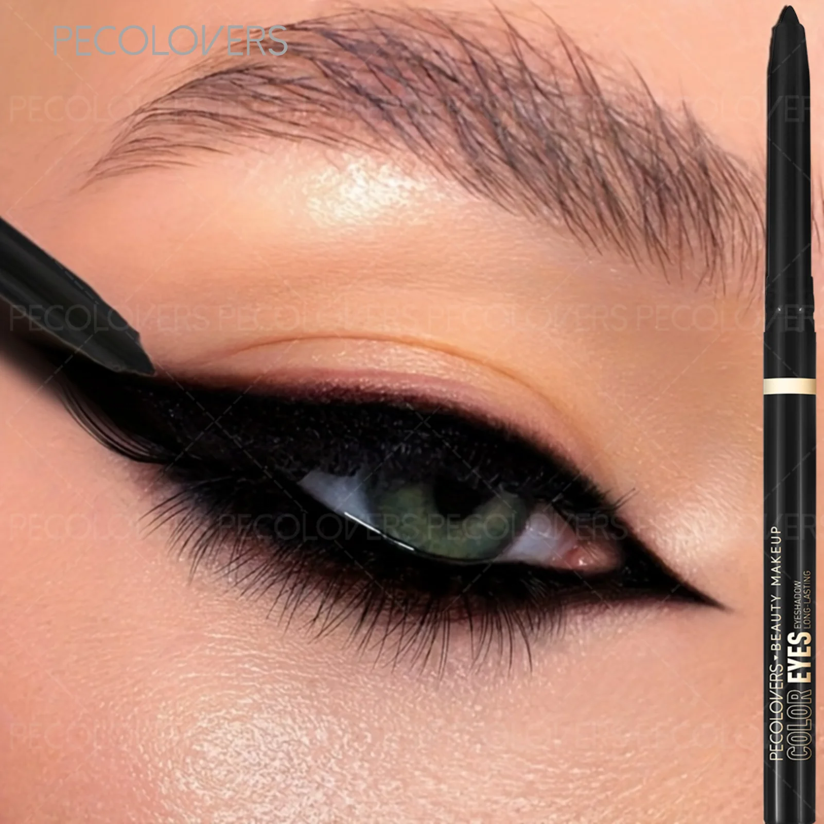 1PC Wasserdicht Eyeliner Gel Bleistift Grün Schwarz Liegen Seidenraupe Stift Weiche Einfach Tragen Hohe Pigment Matte Eyeliner Dauerhafte Augen Make-Up Image