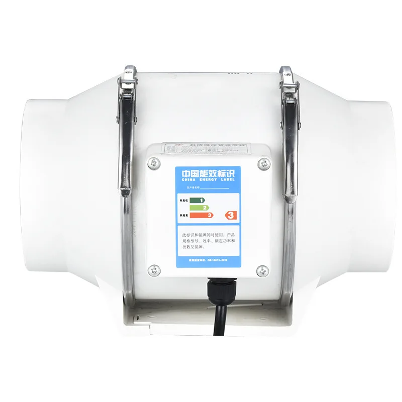 8 Zoll 220 V Home Inline Rohr Kanal Ventilator Abluftventilator Küche Toilette Extractor Diagonal Flow Air Clean Ventilator Image