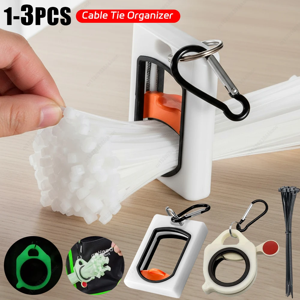 1–3 Stück Kabelbinder-Organizer, im Dunkeln leuchtend, Kabelbinder-Halter, Kunststoff-Kabel-Organizer-Halter für den Mehrzweck-Innen- und Außenbereich Image