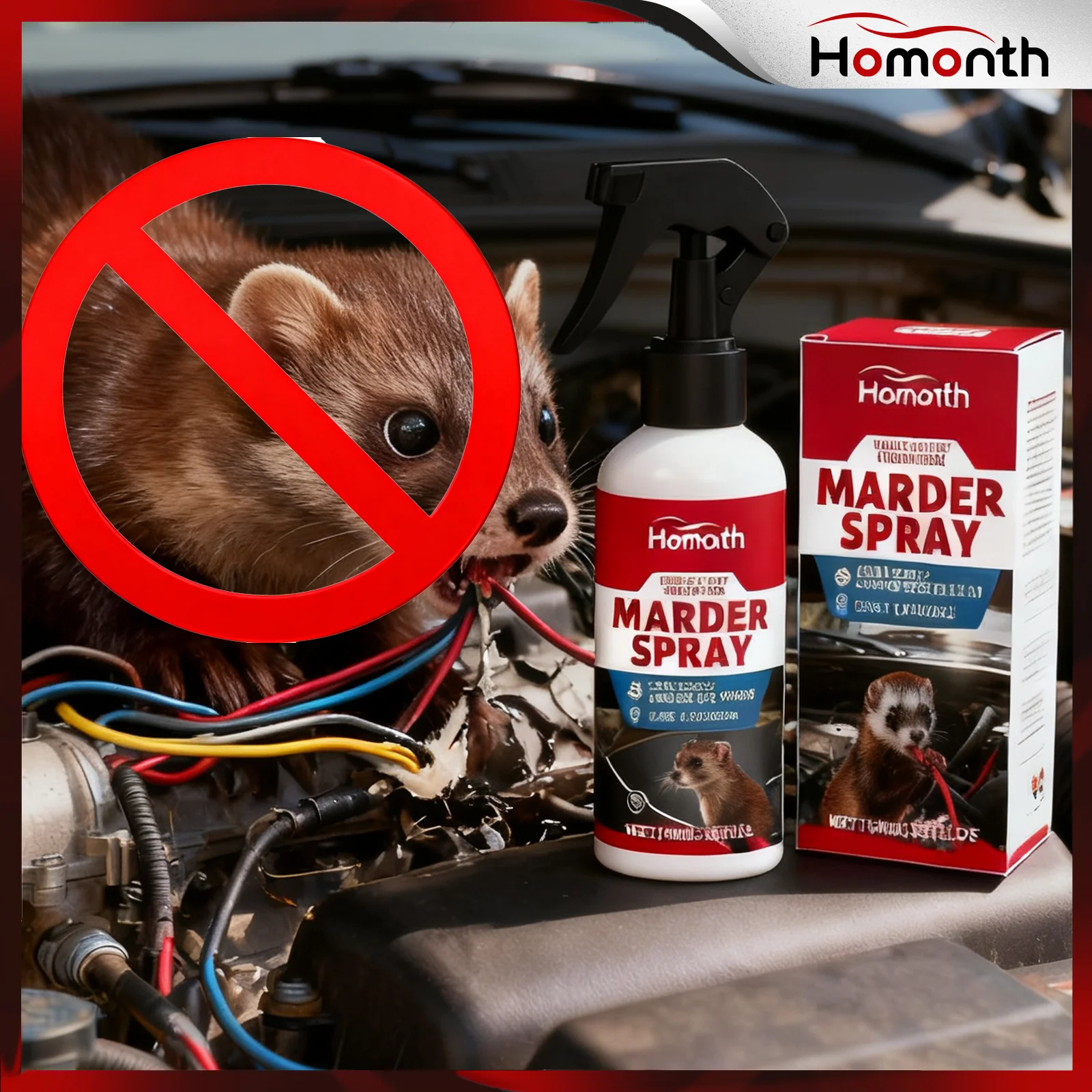 Leistungsstarkes Nerz-Abschreckungsspray, 100-ml-Flasche, natürlicher Minz-Duftvertreiber für den Fahrzeuglagerbereich, Gartenschutz, langlebig Image