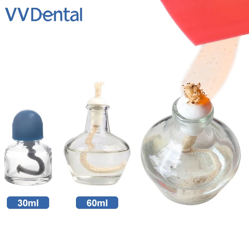VVDental 150ml lampe à alcool dentaire verre brûleur à alcool lampe équipement de laboratoire dentaire chauffage livré avec capuchon en métal
