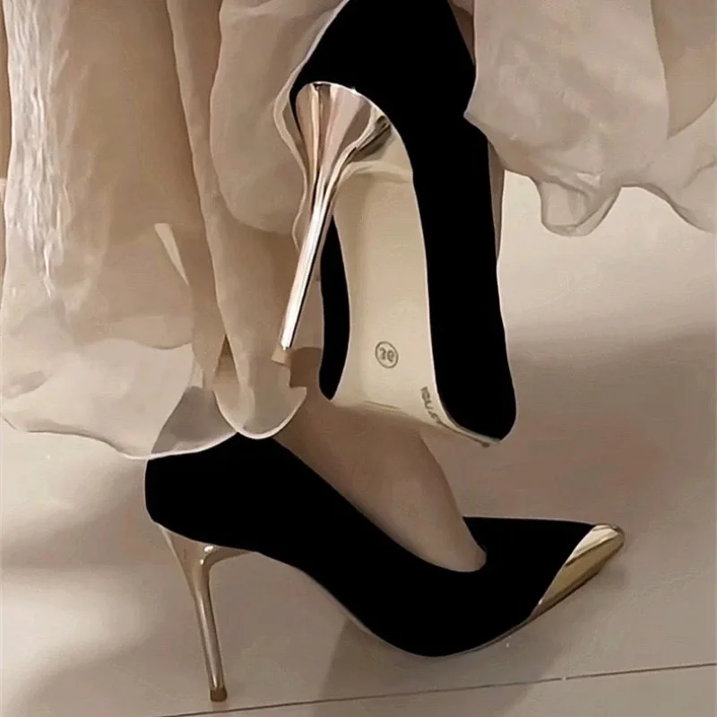 Elegant Ultra High Heels Ladies Patent Pumps Four Season Pointed Toe Thin-heel Women High Heel Wedding Office Career Shoes 35-42