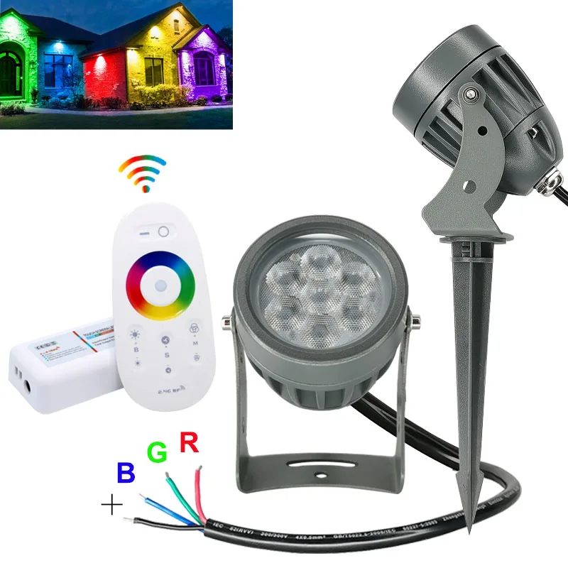Neue Externe steuerung RGB LED Garten Lichter Outdoor LED Water Rasen Lampe Landschaft Spike Birne Led Licht Garten Pfad Scheinwerfer