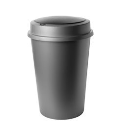 Abfalleimer FLIP-Can 50 L grau Ø 40 cm H 60 cm mit Druckknopf-Schwingdeckel Image