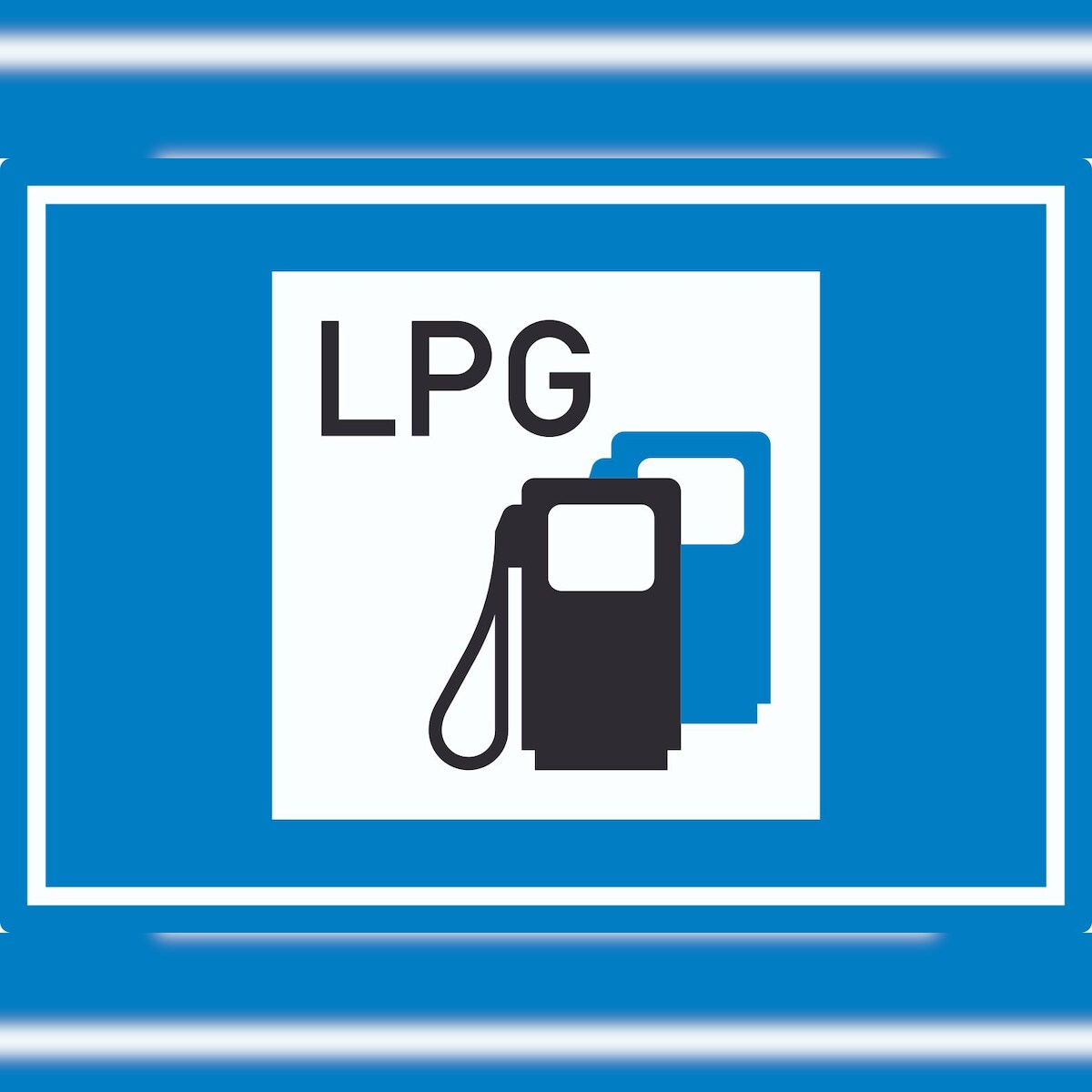 HB-Druck Tankstelle mit Autogas Symbol Aufkleber A8 (52x74mm) Image