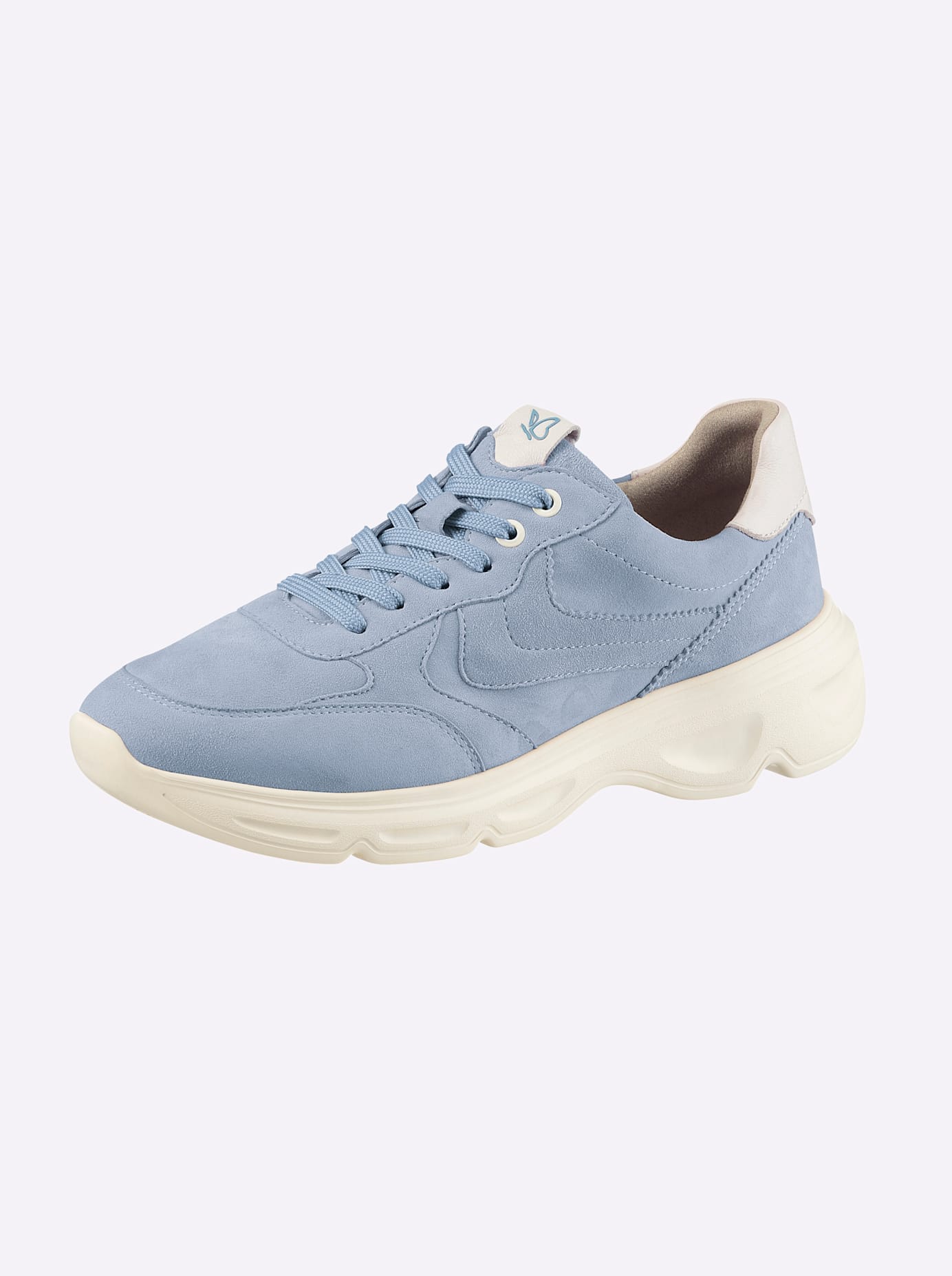 Sneaker CAPRICE, Damen, Gr. 39, bleu, Glattleder, Leder, Veloursleder, Schuhe Sneaker