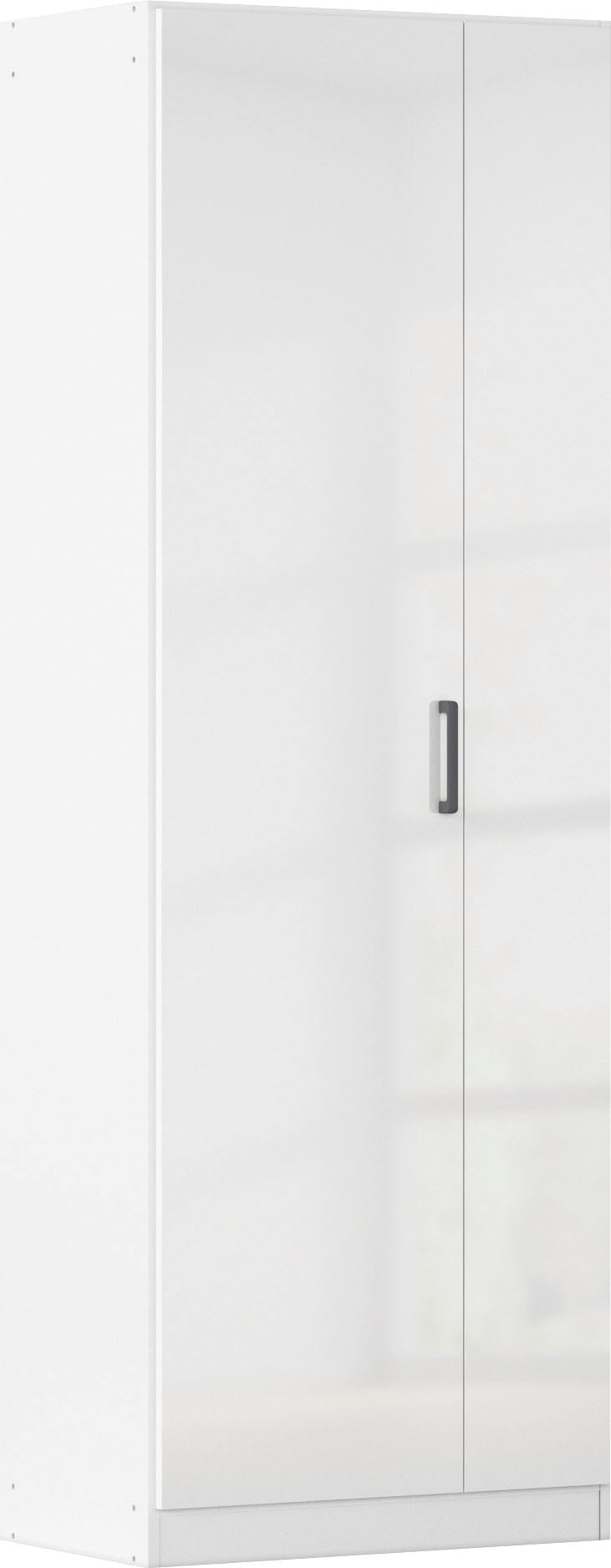 Mehrzweckschrank RAUCH "Garderobe Kleiderschrank Schrank Schuhschrank Putzschrank MINOSA", alpinweiß, hochglanz weiß, griffe graumetallic, B:69cm H:197cm T:41cm, Holzwerkstoff, Schränke, Mehrzweckschrank