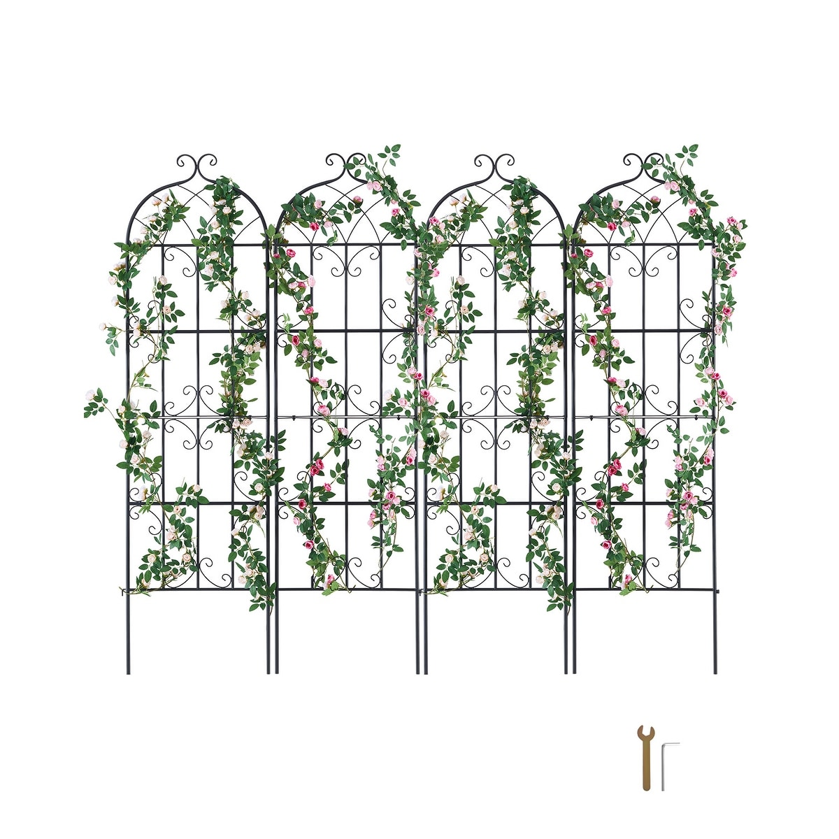 UIMOSO Garden Trellis for Climbing Plants, Rustproof Metal Garden Flower Trellis, Outdoor Climbing Rose Trellis