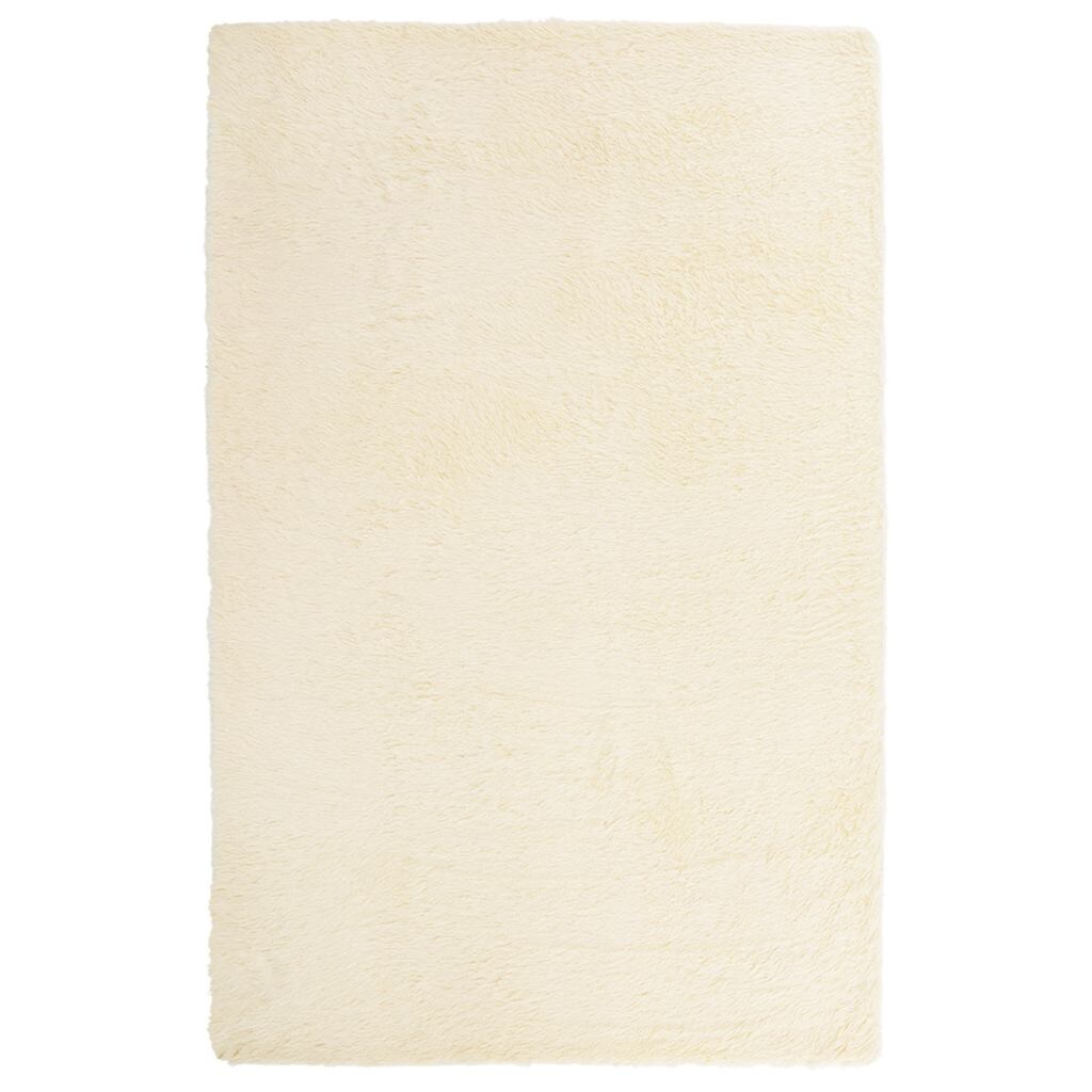 vidaXL Teppich Shaggy Hochflor NAVARRA Creme 130x200 cm Polyester Image