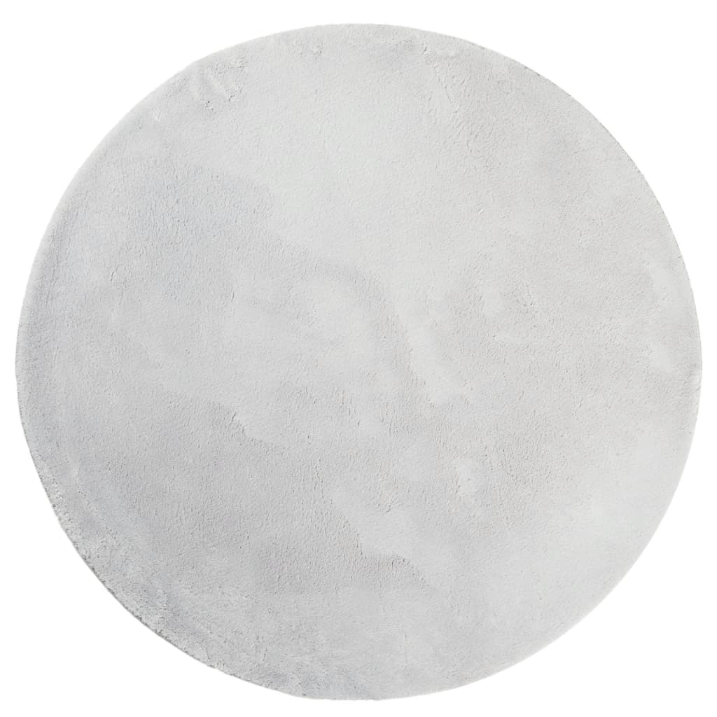 vidaXL Teppich HUARTE Kurzflor Weich und Waschbar Grau Ø 160 cm Image