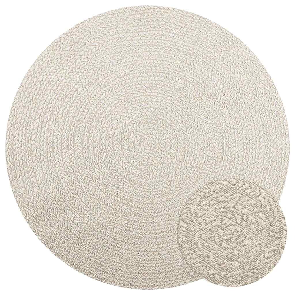 vidaXL Teppich ZIZUR Creme Ø 160 cm Jute-Optik Indoor und Outdoor Image