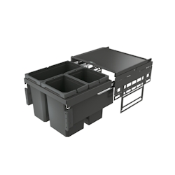 NABER GmbH NABER Cox® Base 360 S/500-3 Abfallsystem Vollauszug, Anthrazit, 2x10 & 16 Liter Image