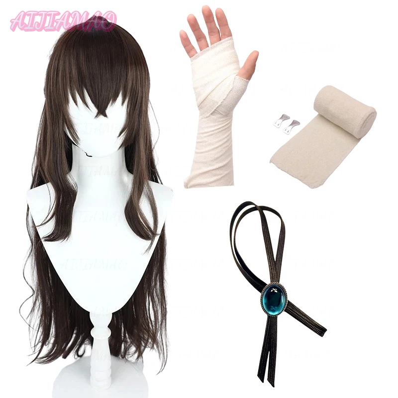 100 cm Lange Dazai Osamu Cosplay Perücke Anime Dazai Osamu Weibliche Hitzebeständige Synthetische Haar Frau Perücken + Perücke Kappe Image